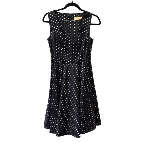 Grace Karin Polka Dot Dress Sleeveless Black White Fit and Flare Pin Up 60s Sz M - Picture 2 of 11